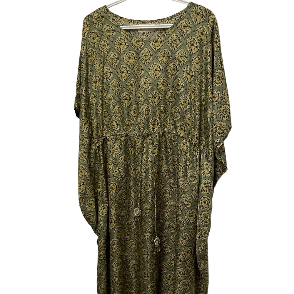 Jayshree Dalal Green Patterned Kafton Size XL - Picture 1 of 9